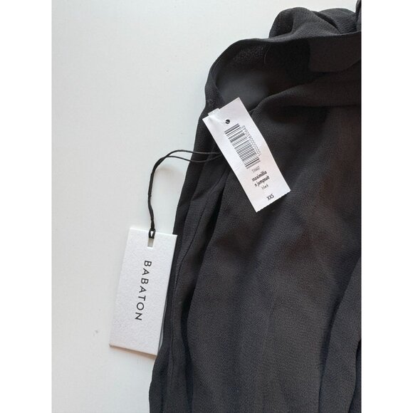 NWT Aritzia BABATON Maximillian Black Crepe Cropped Wide Leg Jumpsuit, Size XXS - Picture 3 of 8